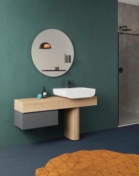 Тумба для ванної 140 см Azzurra Charlotte MBCH140RO/C, Concrete MBCH140RO/C фото  | Італійска кераміка і меблі для ванної | Azzurra Ceramica | Ukraine