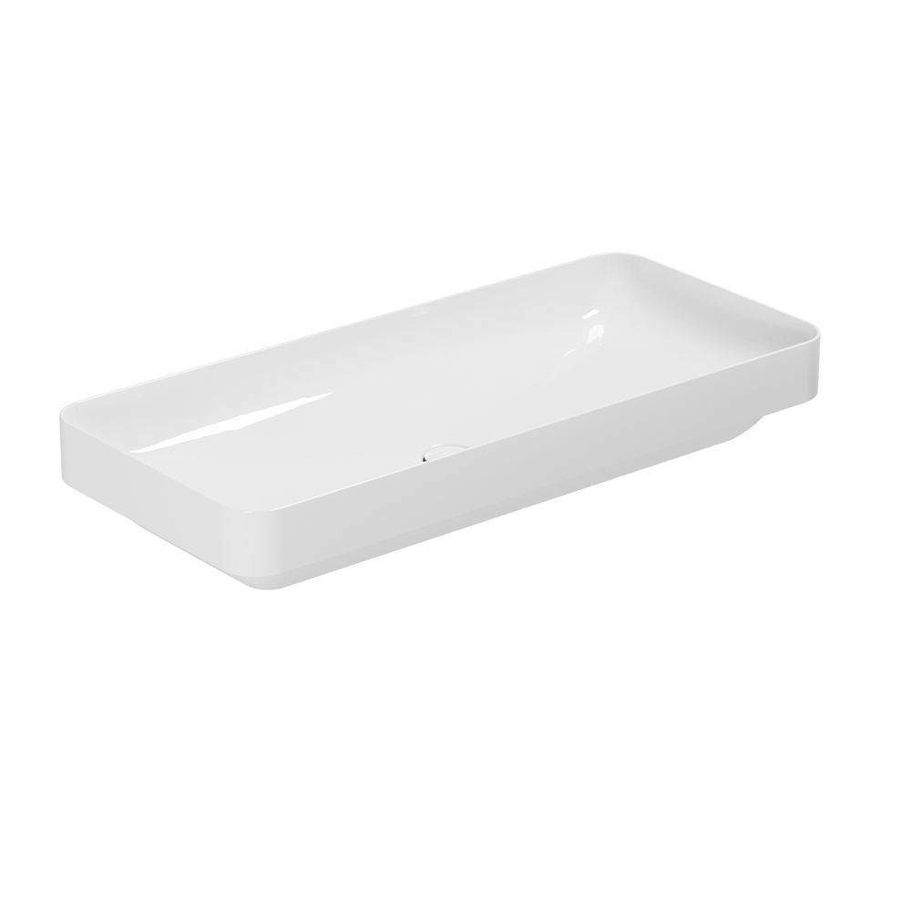 Умивальник накладний 90 см Azzurra Elegance Soft ELLG090400S0BI, Shiny white ELLG090400S0BI фото  | Італійска кераміка і меблі для ванної | Azzurra Ceramica | Ukraine
